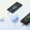 Joyroom JR-PR2L 10000mAh 35W Powerbank mit Digitalanzeige, integrierten ausziehbaren USB-C- und Lightning-Kabeln (0,7m), Blau