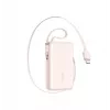 Joyroom JR-PR2L Power Bank 10000 mAh 35W mit Digitalanzeige, integriertem ausziehbarem 2x Type-C Lanyard-Kabel (0,7 m) Pink