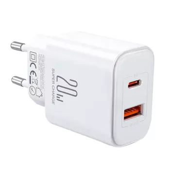 JOYROOM JR-TCF05 Flash 20W USB-C PD-Ladegerät mit USB-C auf Lightning-Kabel 1m Weiß