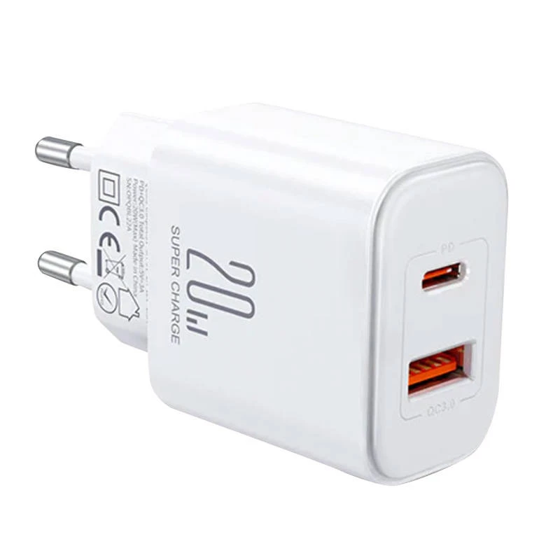 JOYROOM JR-TCF05 Flash 20W USB-C PD-Ladegerät mit USB-C auf Lightning-Kabel 1m Weiß