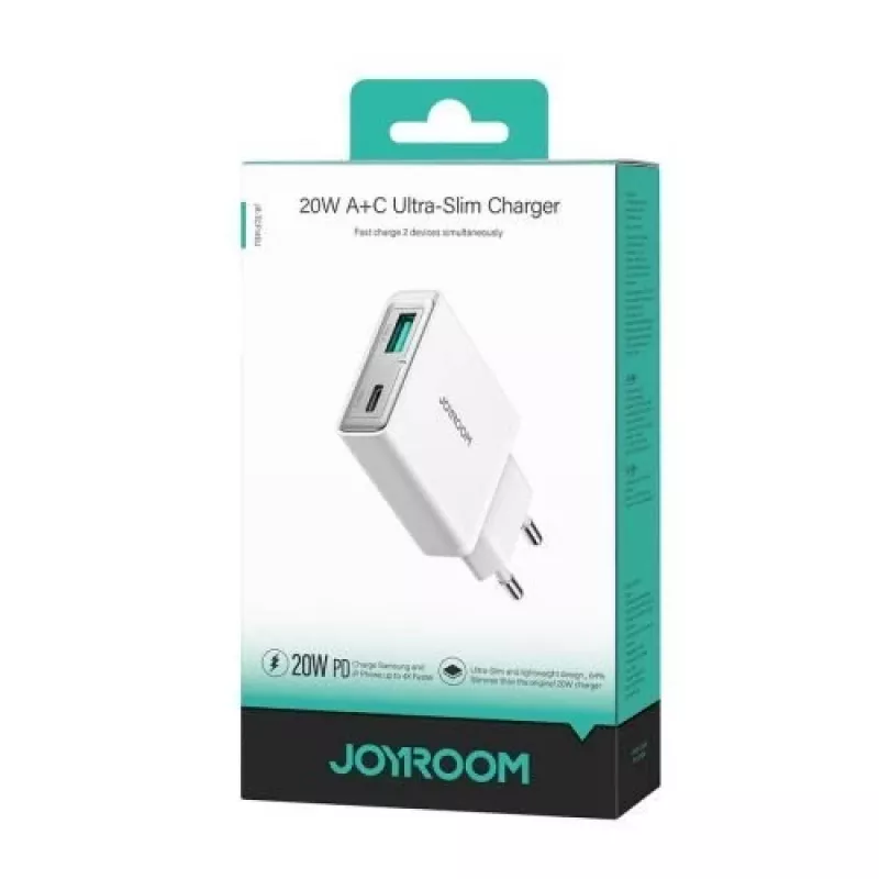 JOYROOM JR-TCF14-WHT 20W PD 3.0 & QC 3.0 Dual-Port USB-Wandladegerät - Weiß