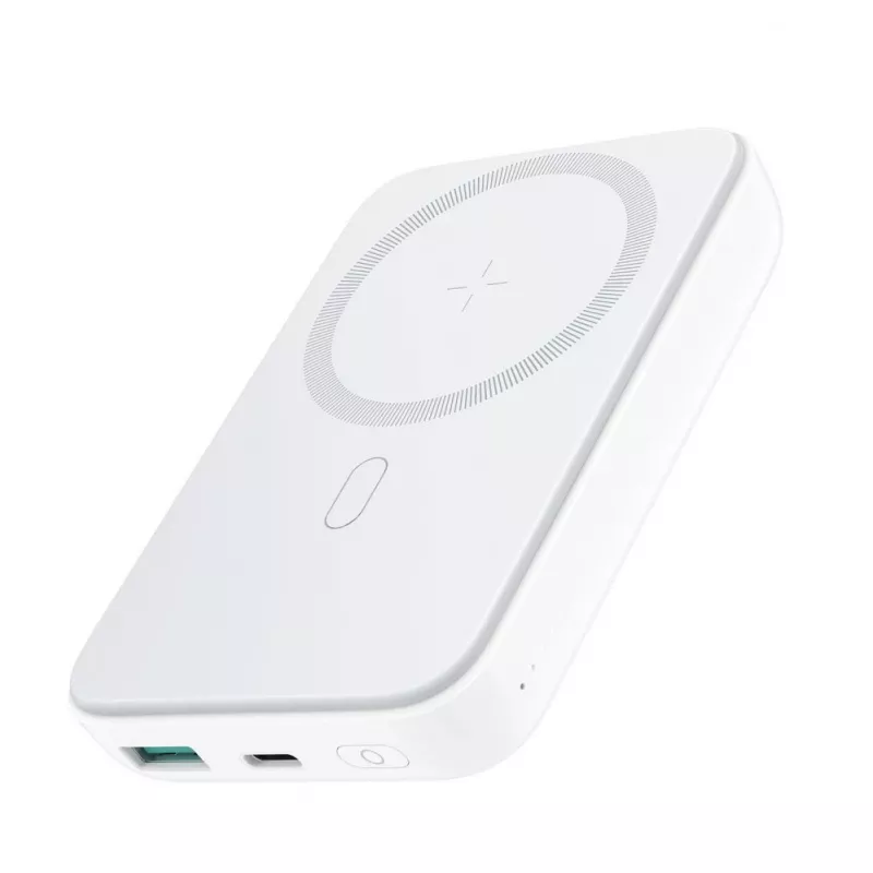 Joyroom JR-W020 20W Mini Magnetische Kabellose Powerbank 10000mAh Weiß mit USB-zu-Type-C 0,25m Kabel