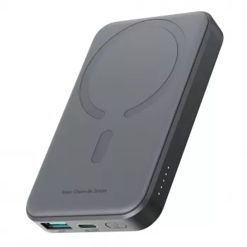JOYROOM JR-W020 Mini Power Bank 5000mAh 20W USB-A USB-C Wireless Charging - Schwarz + USB-C Kabel