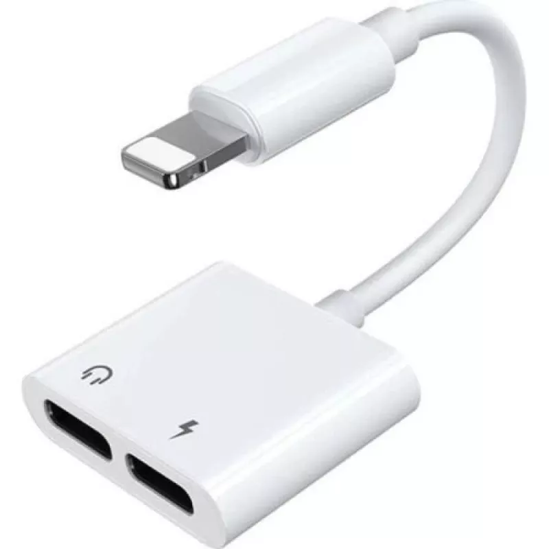 Joyroom Lightning auf 2x Lightning Audio- & Lade-Splitter-Adapter Weiß (S-Y104)