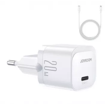 Joyroom Mini USB-C Charger 20W PD mit USB-C auf Lightning Kabel - Weiß JR-TCF02