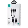 JOYROOM S-1T3018A18 3-in-1 Multi Charging Cable USB-A auf USB-C/Micro-USB/Lightning, 30cm geflochtenes Nylon, 3.5A, Schwarz