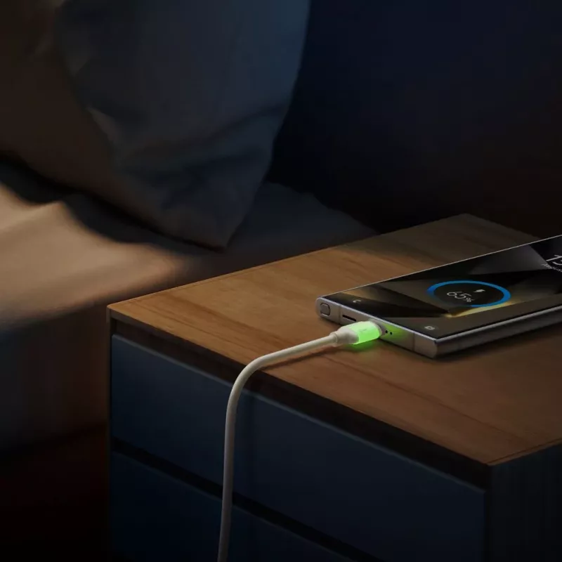 JOYROOM S-A53 USB-A auf USB-C Kabel mit fluoreszierender Spitze 1,2 m Beige