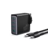 Joyroom Travel Charger GaN Fast Charger (UK) C+C+C+U, 140W, mit Type-C auf Type-C, PD 240W Kabel (1,2m) Schwarz