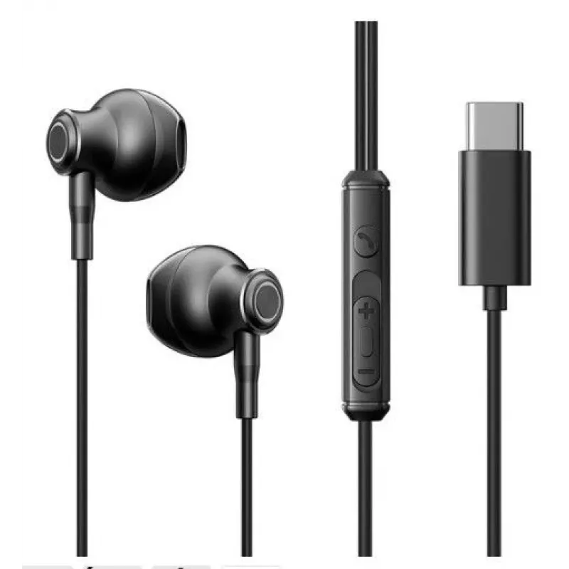 Joyroom TYPE-C Series JR-EC07 USB-C In-Ear Kopfhörer Metall Schwarz