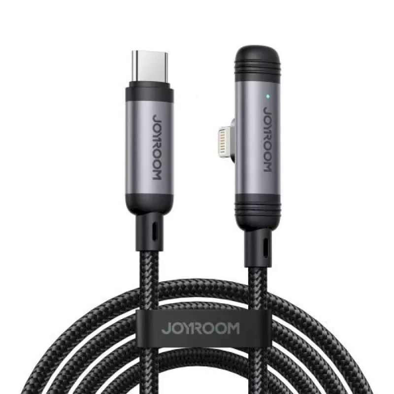 JOYROOM Type-C auf Lightning EnjoyX Series 90° Kabel A56, 30W, 480Mbps, 1,2m, Schwarz (S-A56)