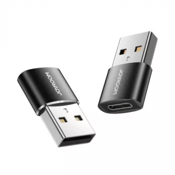 Joyroom USB 3.2 Gen 1 Adapter, USB-A Stecker auf USB-C Buchse, 2er-Pack, Schwarz (S-H152-BLK)