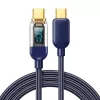 Joyroom USB-C auf USB-C Datenkabel 100W, 1,2m mit Digitalanzeige Blau (S-CC100A4)