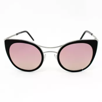JPLUS Woman JP3038-01 Sonnenbrille - Schwarzer Acetatrahmen, graue Polycarbonat-Glas, UV400-Schutz, 51/25/145 mm