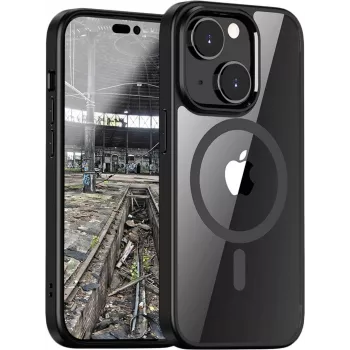 JT Berlin BackCase Pankow Hybrid MagSafe Hülle für Apple iPhone 14 - Schwarz/Transparent 10924