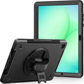 JT Berlin Rugged Kickstand & Handstrap Hülle für Samsung Galaxy Tab A11+ 2025 Schwarz Bulk 30023