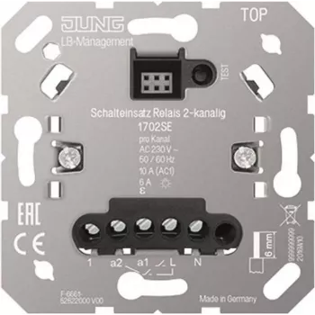 JUNG Relais-Schalt-Einsatz, 2-Kanal, 230 V AC, potentialfreie NO-Kontakte, 10 A 1702SE