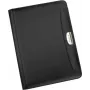 JÜSCHA Alassio MARES I Schreibmappe DIN A4 mit Taschenrechner, Notizblock, Kartenfächern, Stiftschlaufe, FINEtouch Lederimitat, Schwarz 96086-1