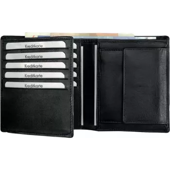 JÜSCHA Alassio Herren Leder-Geldbörse mit RFID-Schutz, Schwarz 42006
