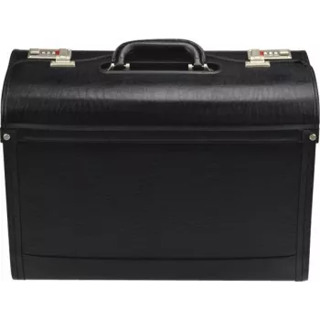 JÜSCHA Alassio Pilotenkoffer Kunstleder Schwarz 28L 15,6 Zoll Laptop 45028