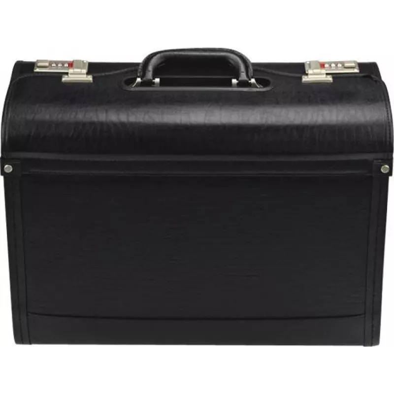 JÜSCHA Alassio Pilotenkoffer Kunstleder Schwarz 28L 15,6 Zoll Laptop 45028