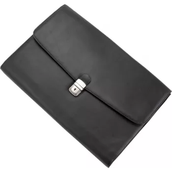 JÜSCHA Alassio UDINE A4 Dokumentenringbuch Kunstleder Schwarz 40 mm Rücken 2-Ring 25 mm 41014