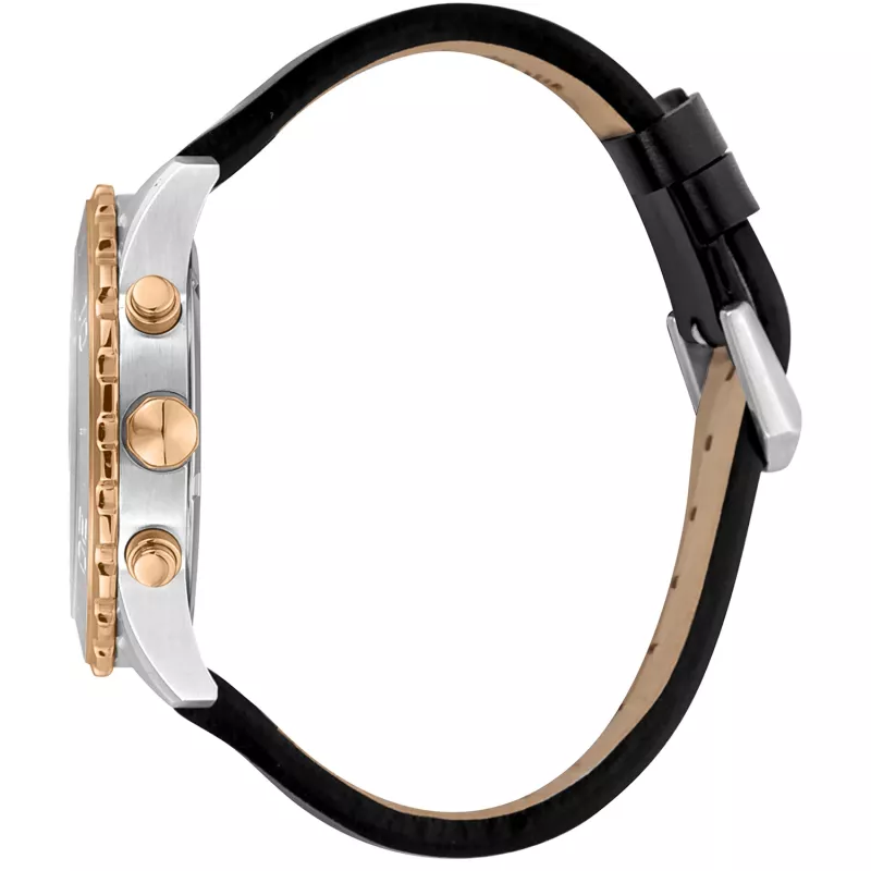 JUST CAVALLI MAN JC1G214L0025 42mm Quarz Analoguhr Schwarzes Zifferblatt Lederarmband