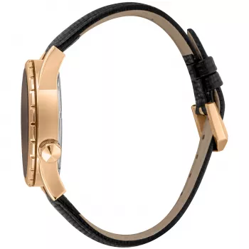 JUST CAVALLI MAN JC1G217L0035 Quarz Analoguhr 42mm schwarzes Zifferblatt Edelstahlgehäuse schwarzes Lederarmband