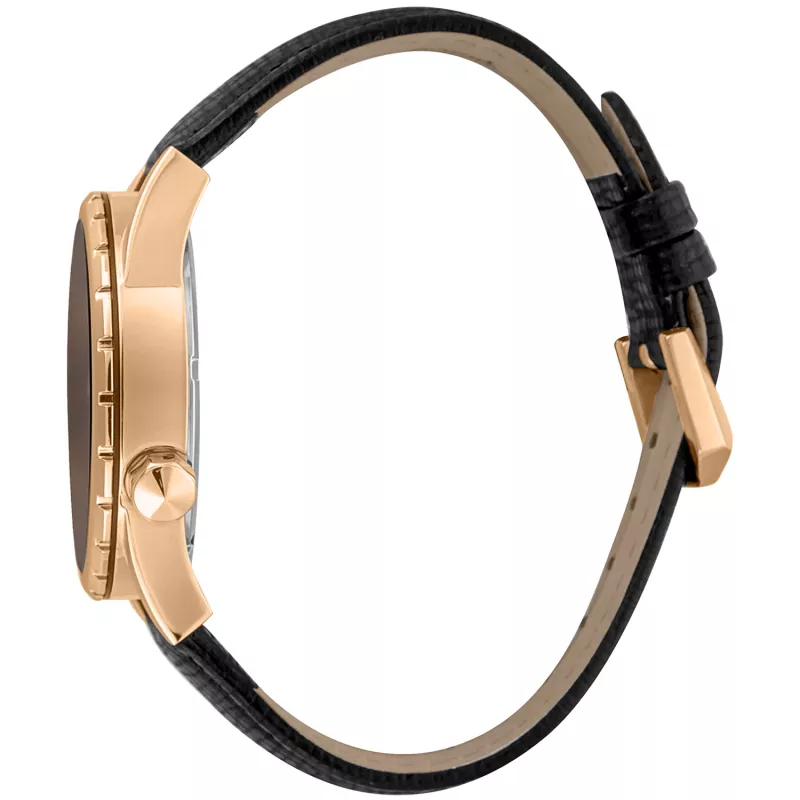 JUST CAVALLI MAN JC1G217L0035 Quarz Analoguhr 42mm schwarzes Zifferblatt Edelstahlgehäuse schwarzes Lederarmband