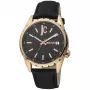 JUST CAVALLI MAN JC1G217L0035 Quarz Analoguhr 42mm schwarzes Zifferblatt Edelstahlgehäuse schwarzes Lederarmband