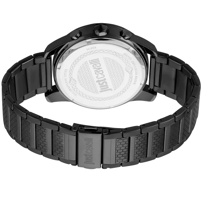 JUST CAVALLI MAN Uhr JC1G204M0065 44mm blaues Zifferblatt Edelstahl-Mesh-Armband