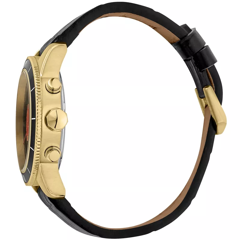 JUST CAVALLI MAN Uhr JC1G215L0025 (42mm) - Schwarzes Zifferblatt, Lederarmband