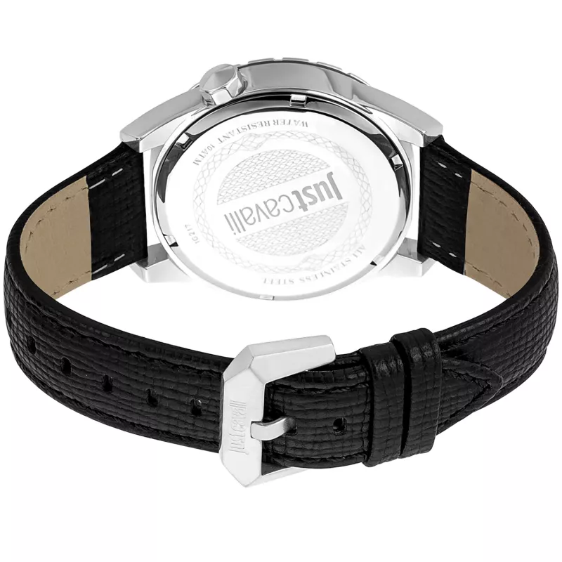 JUST CAVALLI Herren-Quarz-Analoguhr JC1G217L0025 42mm blaues Zifferblatt blaues Lederarmband