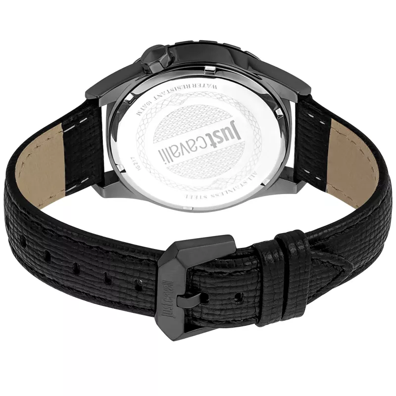 Just Cavalli Herrenuhr JC1G217L0045 42mm schwarzes Zifferblatt Lederarmband