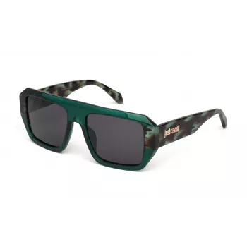 JUST CAVALLI Unisex Rechteckige Sonnenbrille SJC101V5507LG Havana Acetat Braun Verlaufsglas 55/18/145 mm