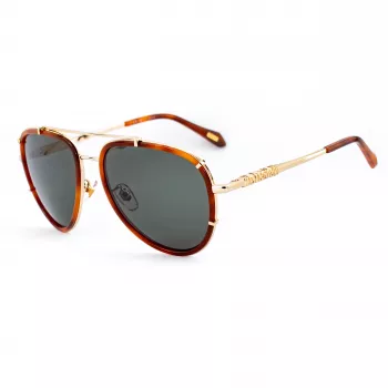 JUST CAVALLI Unisex-Sonnenbrille SJC029V5701GZ Schwarzer Rahmen Grau Verlauf Gläser 57/17/140 mm