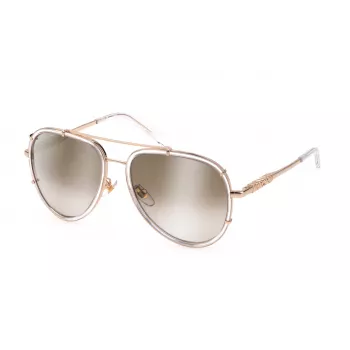 JUST CAVALLI Unisex Sonnenbrille SJC029V570P79 Braun Havana Gestell Grau Polarisierte Gläser 57/17/140 mm