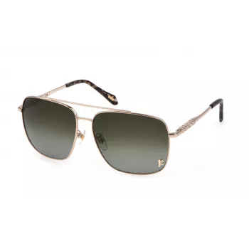 JUST CAVALLI Unisex Sonnenbrille SJC030610493 - Schwarzer Rahmen, Graue Verlaufsgläser, 61/14/140 mm