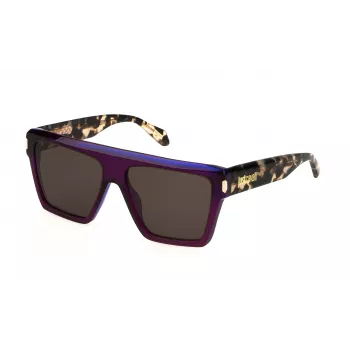 JUST CAVALLI Unisex Sonnenbrille SJC032-5709FE Braun Havana Geometrischer Acetatrahmen Braune Verlaufsgläser 57/15/145 mm