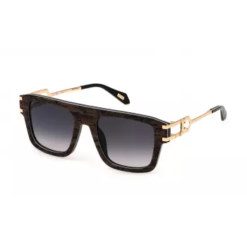 JUST CAVALLI Unisex-Sonnenbrille SJC096-5307TZ Havanna Acetatgestell Braune Polycarbonat-Gläser 53mm