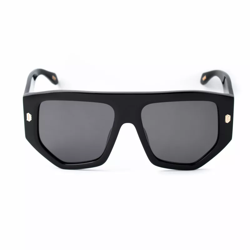 JUST CAVALLI Unisex Sonnenbrille SJC097V580700 Schwarzer Acetatrahmen Graue Polycarbonat-Gläser 58/17/140 mm