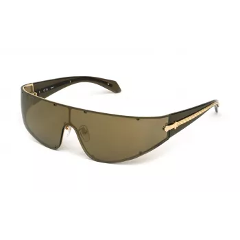 JUST CAVALLI Unisex Sonnenbrille SJC113-99300G Oversized Square Schwarzer Rahmen Grau Verlaufsglas