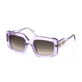 JUST CAVALLI Damen-Sonnenbrille SJC020V5406SC - Schwarzer Acetatrahmen, grau getönte Gläser, 54/21/140 mm