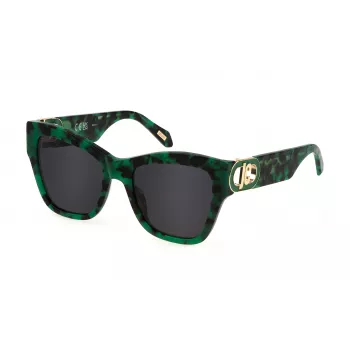 JUST CAVALLI Damen-Sonnenbrille SJC037-54092I Havanna Braun Acetat Geometrischer Rahmen 54mm