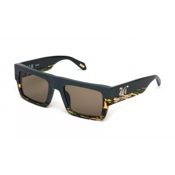 JUST CAVALLI Damen-Sonnenbrille SJC103V5307RR Schwarzer Acetatrahmen, eckige Form, graue Verlaufsgläser, 53 mm