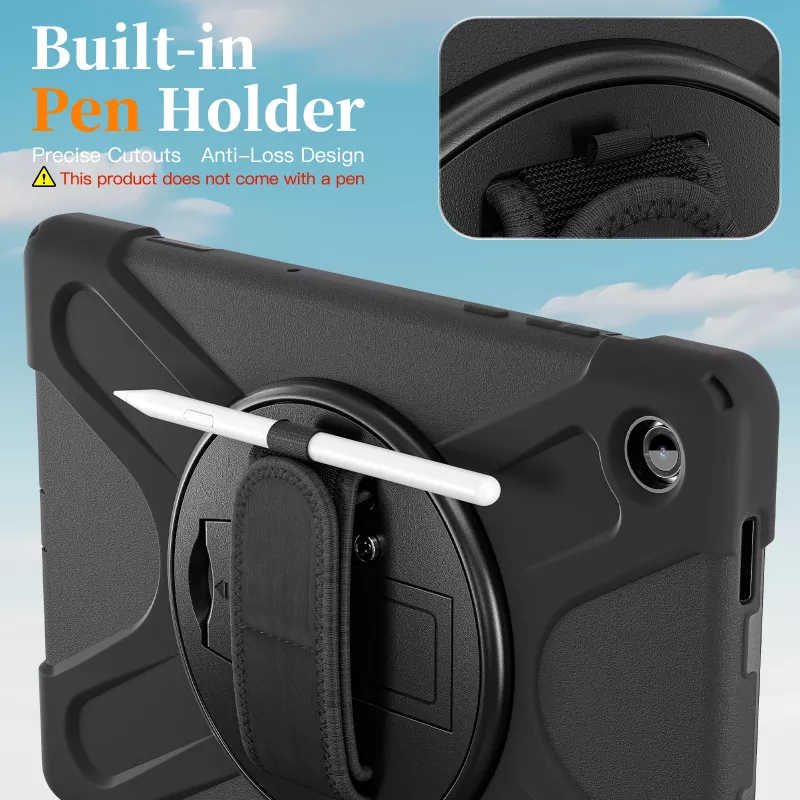 JUST MUST JM Rugged Case Grip für Samsung Galaxy Tab A11+ mit Tragegurt Schwarz