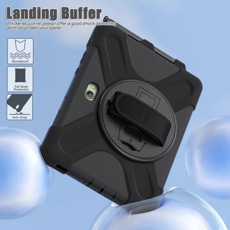 JUST MUST JM Rugged Case Grip für Samsung Galaxy Tab Active Pro/Active4 Pro/Active5 Pro mit Handschlaufe Schwarz