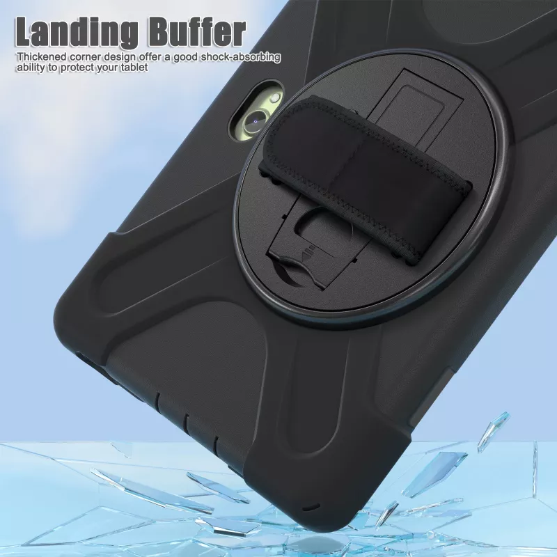 JUST MUST JM Rugged Case Grip für Samsung Galaxy Tab Active Pro/Active4 Pro/Active5 Pro mit Handschlaufe Schwarz