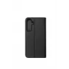 JUST MUST JM Stand Flip Case für Samsung Galaxy A35 5G, Schwarz – PU-Leder-Wallet mit Kartenfächern und Standfuß