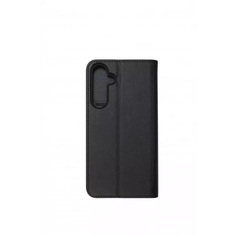 JUST MUST JM Stand Flip Case für Samsung Galaxy A35 5G, Schwarz – PU-Leder-Wallet mit Kartenfächern und Standfuß
