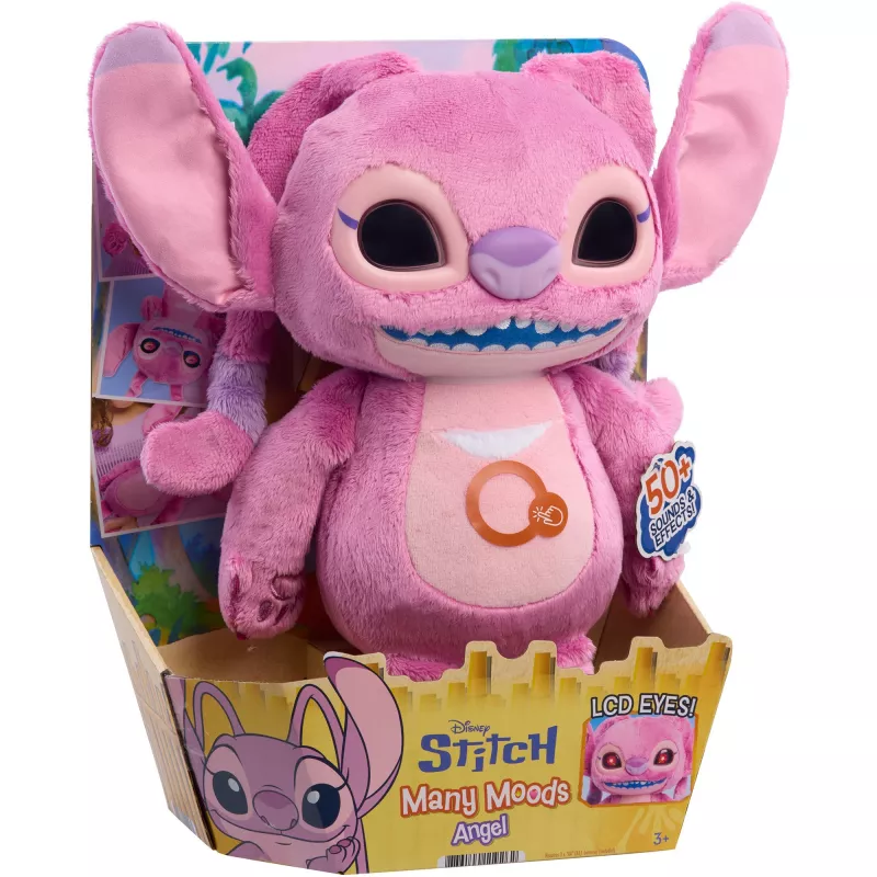 Just Play Disney Stitch Many Moods Angel Plüschtier - Pink - 17,8 cm